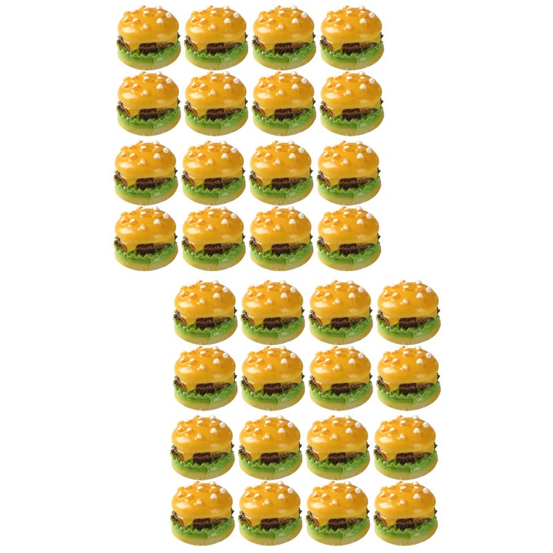 60 Pcs Miniature Burger Decoration Artificial Burger Model Photography Faux Bread Display Prop - Image 1