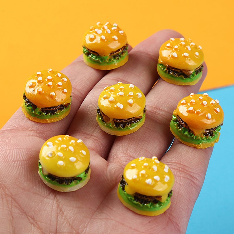 60 Pcs Miniature Burger Decoration Artificial Burger Model Photography Faux Bread Display Prop - Image 3