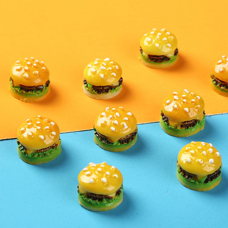 60 Pcs Miniature Burger Decoration Artificial Burger Model Photography Faux Bread Display Prop - Image 2