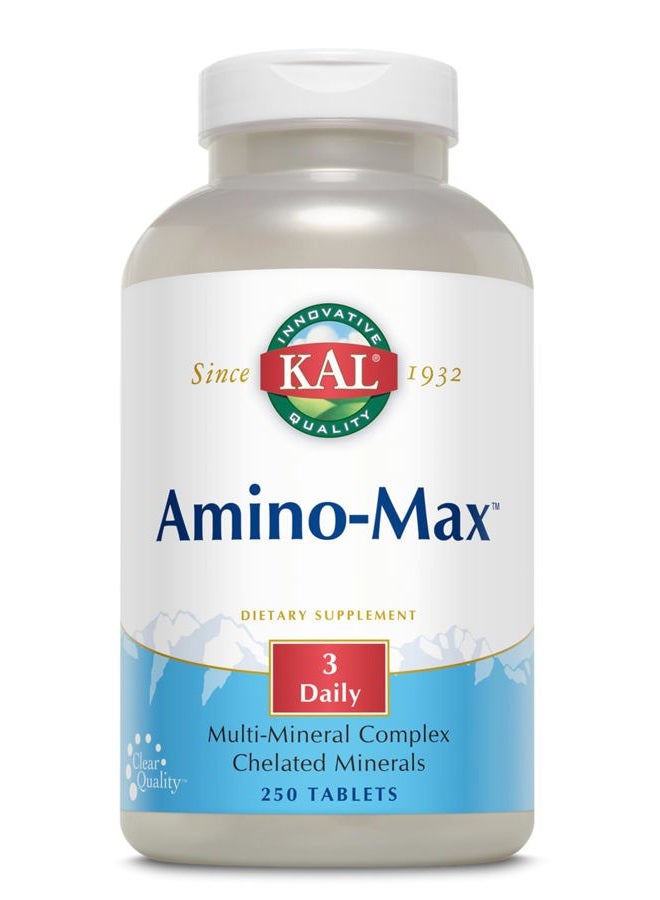 KAL Amino Max, Amino Acids, Multi-Mineral Complex Chelated Minerals 250 Tablets - Image 1