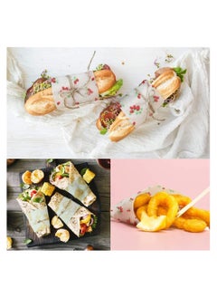 SYOSI 50 Sheets Grease Resistant Wax Paper Food Picnic Paper Waterproof Dry Burger Paper Liner Packing Tissue  - Image 4