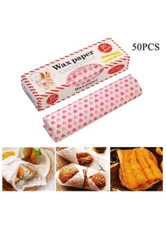 SYOSI 50 Sheets Grease Resistant Wax Paper Food Picnic Paper Waterproof Dry Burger Paper Liner Packing Tissue  - Image 2