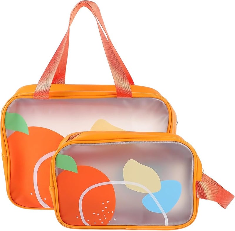 Travel Toiletry Bag Set 2 Pcs Small Medium Wet Dry Separation Cosmetic Organizer - Image 1