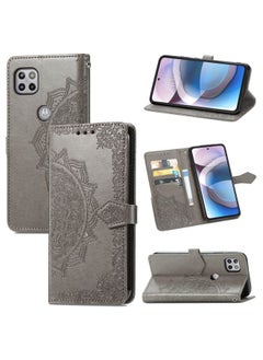 Case Cover For For Motorola Moto One 5G Ace Mandala Flower Embossed Horizontal Flip Leather Case with Holder & Three Card Slots & Wallet & Lanyard(Grey)