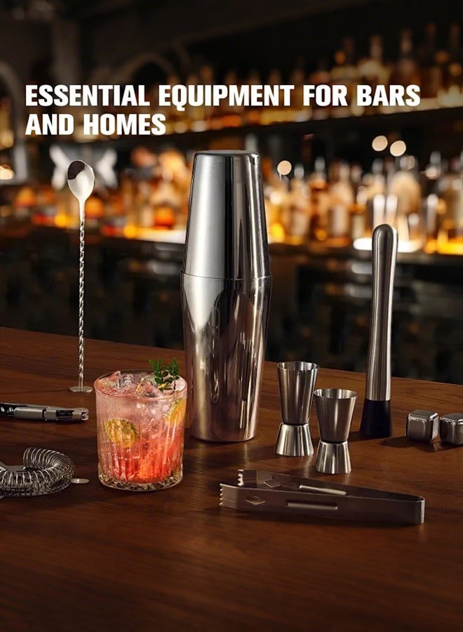 APEX Cocktail Shaker Set, 23-Piece Boston Stainless Steel Bartender Kit with Acrylic Stand & Cocktail Recipes Booklet, Professional Bar Tools for Drink Mixing, Home, Bar, Party (Include 4 Whiskey Stones) - Image 5