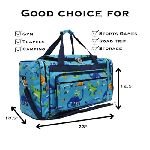 NGIL Canvas 23" inch Duffle Bag (Friendly Dinosaur Print) - Image 2