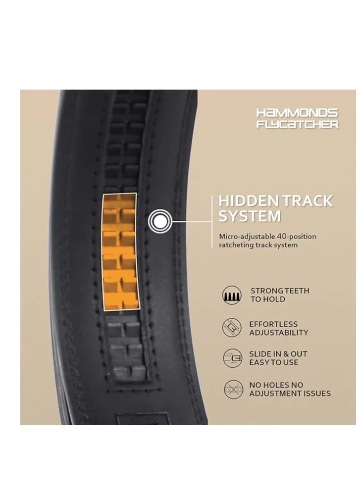 HAMMONDS FLYCATCHER Leather Auto lock Men's Belts | Metal Buckle | Free Size, Black, Free Size (QZD4)