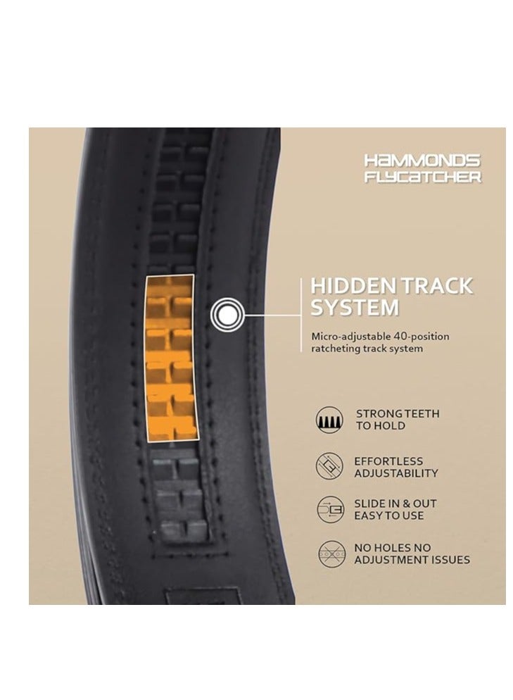 HAMMONDS FLYCATCHER Leather Auto lock Men's Belts | Metal Buckle | Free Size, Black, Free Size (QZD4) - Image 5