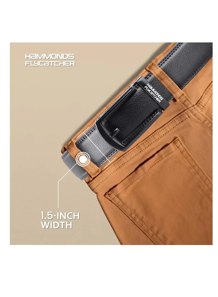 HAMMONDS FLYCATCHER Leather Auto lock Men's Belts | Metal Buckle | Free Size, Black, Free Size (QZD4)