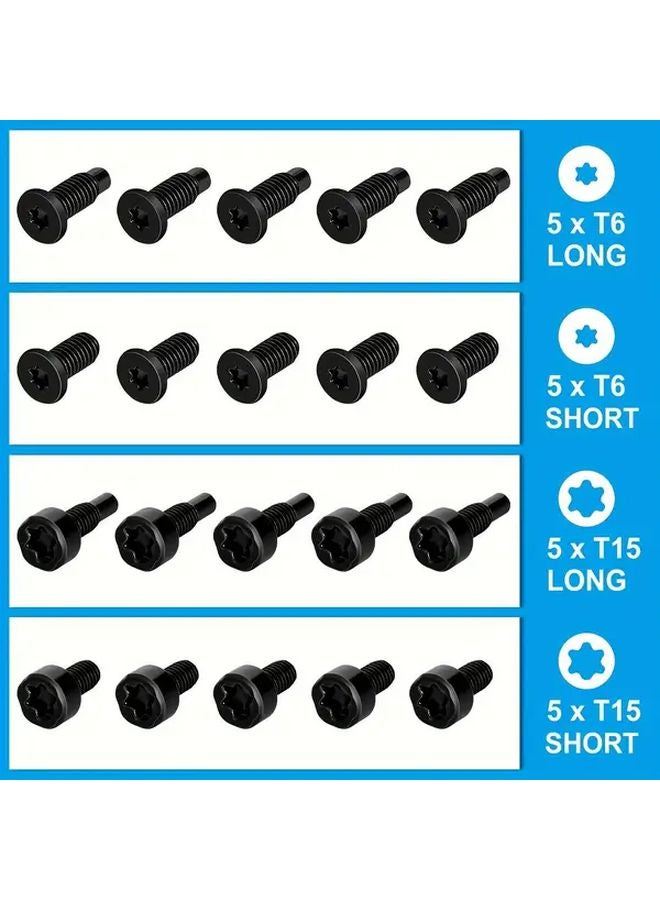 4 مجموعات من 20 برغي ومسامير جرس الباب الأسود 4x5 الكمية - Image 4