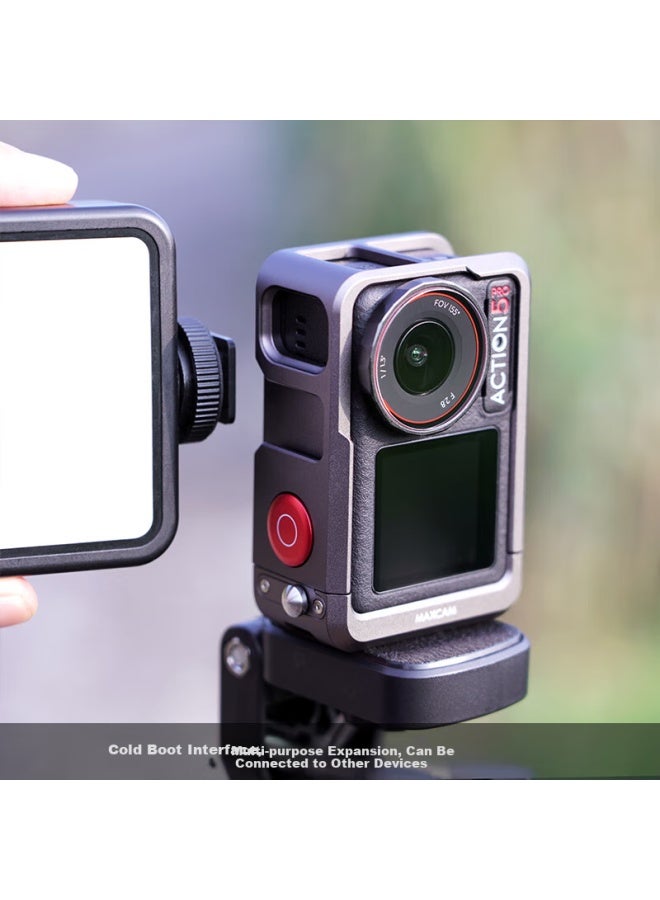 MAXCAM إطار تمديد عمودي لحماية الجسم من الألمنيوم المضاد للسقوط لملحقات Dji Osmo Action 5/4 Pro قفص الأرنب - Image 4