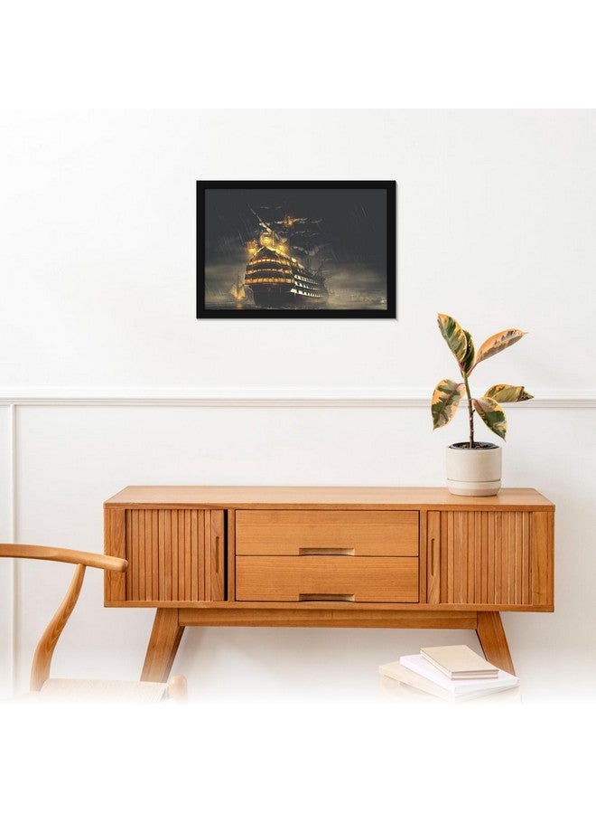 Mad Masters Ship In Ocean Scenery Painting Aesthetic Hanging Photo Frame Decorative Item Home Decoration and Wall Decor for Living Room and Bedroom (MM 2723, 12x18 Inch, Paper, Without Plexi Glass) - Image 5