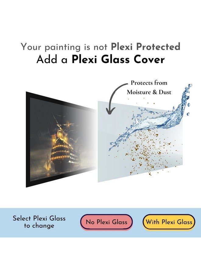 Mad Masters Ship In Ocean Scenery Painting Aesthetic Hanging Photo Frame Decorative Item Home Decoration and Wall Decor for Living Room and Bedroom (MM 2723, 12x18 Inch, Paper, Without Plexi Glass) - Image 4