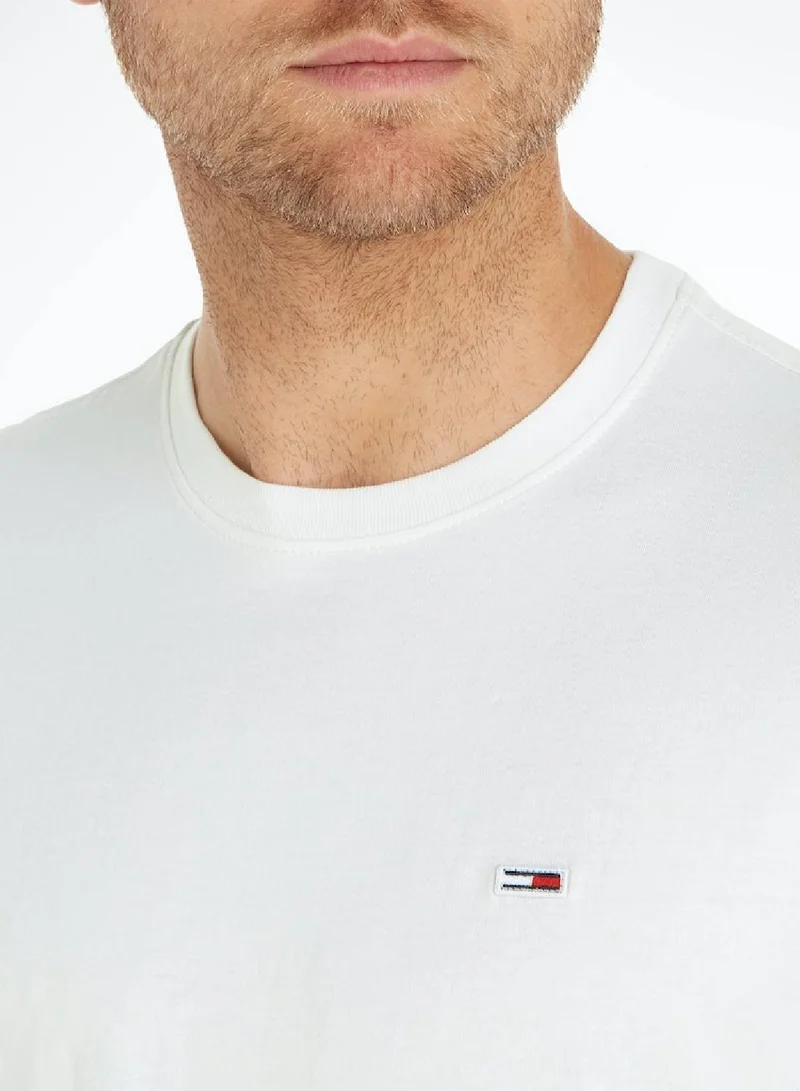 Tommy Jeans White Classics Organic Cotton T-Shirt for Men | Best Price UAE