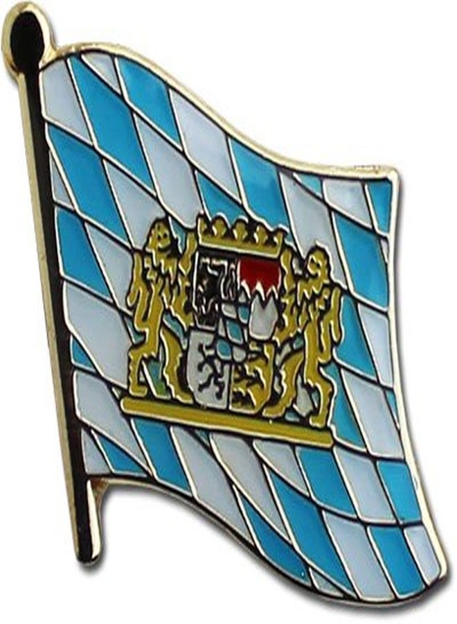 Flagline Bavaria (Lion) Flag Die-struck Metal German Bundeslaender Lapel Pin with Butterfly Clasp Closure - Image 2
