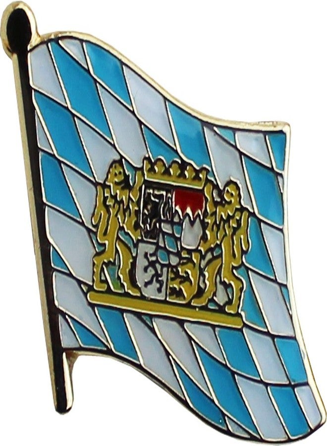 Flagline Bavaria (Lion) Flag Die-struck Metal German Bundeslaender Lapel Pin with Butterfly Clasp Closure - Image 1