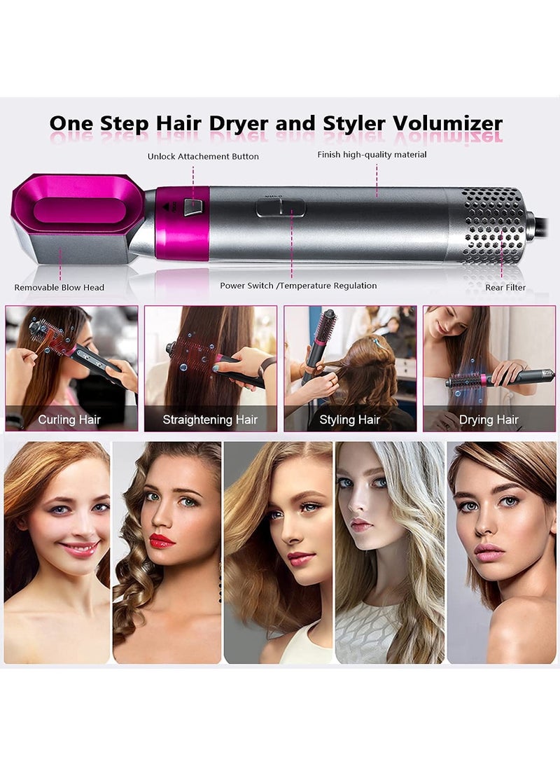 عام فرشاة مجفف الشعر الكهربائية 5 في 1 - مصفف الشعر بالأيونات السالبة مع رأس فرشاة قابل للفصل - فرشاة مجفف الشعر، تُستخدم لتمليس الشعر وتجعيده تلقائيًا. - Image 2