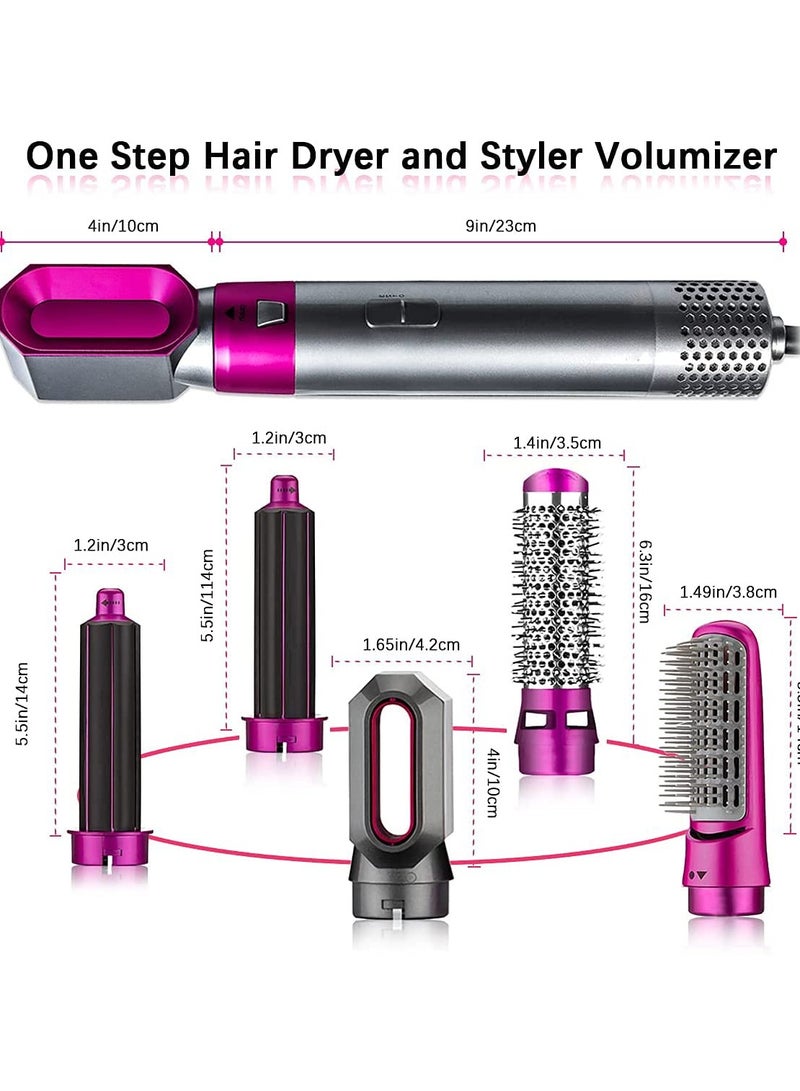 عام فرشاة مجفف الشعر الكهربائية 5 في 1 - مصفف الشعر بالأيونات السالبة مع رأس فرشاة قابل للفصل - فرشاة مجفف الشعر، تُستخدم لتمليس الشعر وتجعيده تلقائيًا. - Image 3