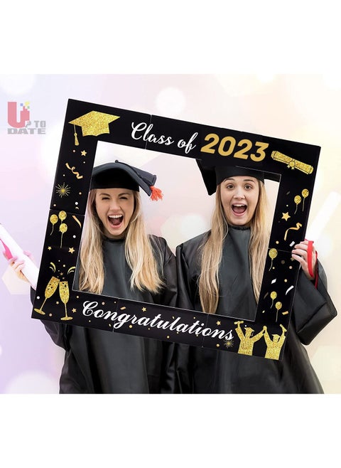 Banner frame for photography during graduation parties. The material is foam and has phrases on it in gold. Size 70 cm 100 cm. Manufactured and printed by Up to Date Egypt.