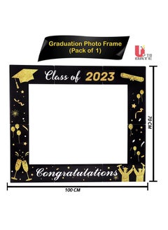 Generic Banner frame for photography during graduation parties. The material is foam and has phrases on it in gold. Size 70 cm 100 cm. Manufactured and printed by Up to Date Egypt.  - Image 2
