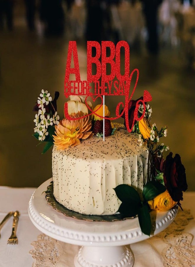 ZLPDS I Do BBQ Cake Topper BBQ Themed Wedding Engagement Bridal Shower Bachelorette Rehearsal Dinner Party Decorations Red Glitter - Image 4