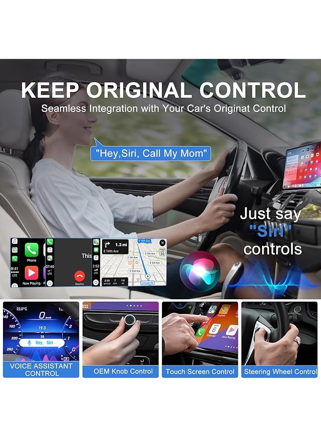 KASTWAVE Wireless Carplay Adapter For Apple, Carplay Wireless Adapter Convert Wired To Wireless, Plug & Play Auto Connect Fast Easy Use Fit For Cars From 2016 & Iphone Ios 10+ - Image 5