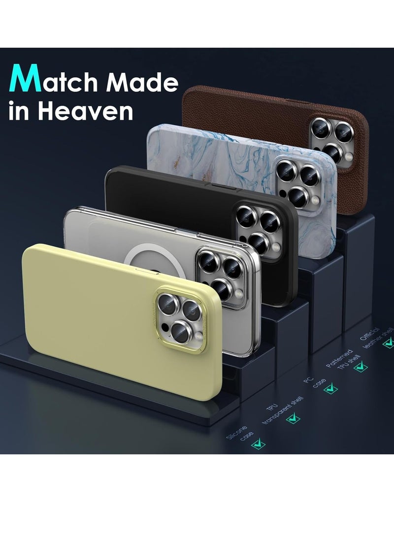 Raxoom iPhone 15 Pro - iPhone 15 Pro Max Camera Lens Protector, 9H Tempered Glass Camera Cover Screen Protector Metal Individual Ring for iPhone 15Pro 6.1 inch iPhone 15 ProMax 6.7 inch (White Titanium) - Image 5