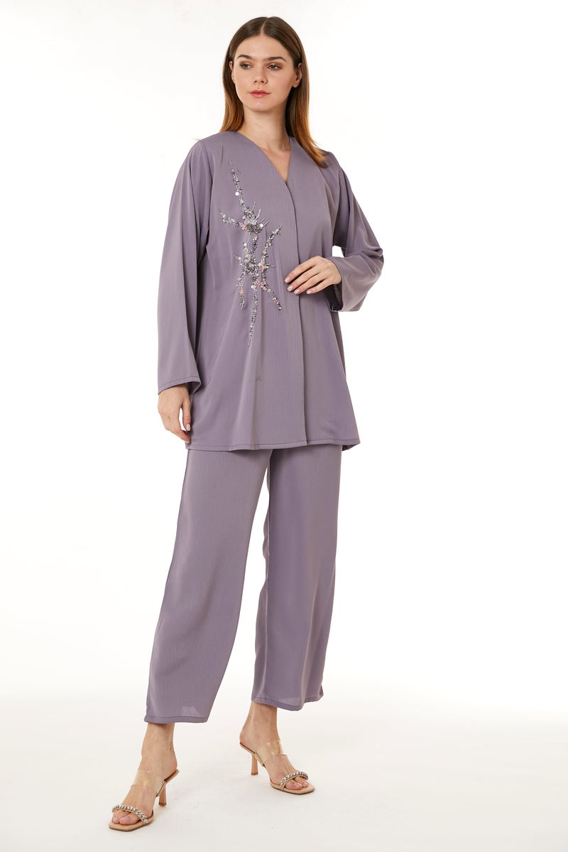 Moistreet V-Neck Top & Pant Set - Image 5
