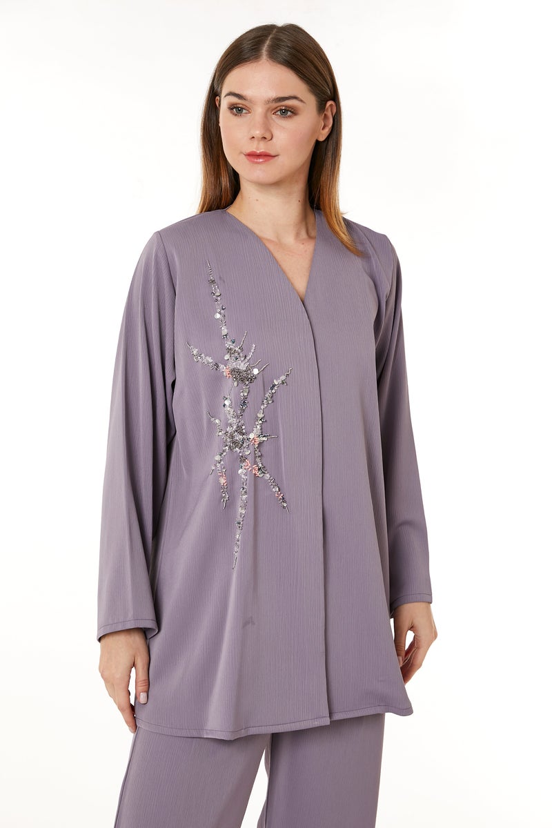Moistreet V-Neck Top & Pant Set - Image 4