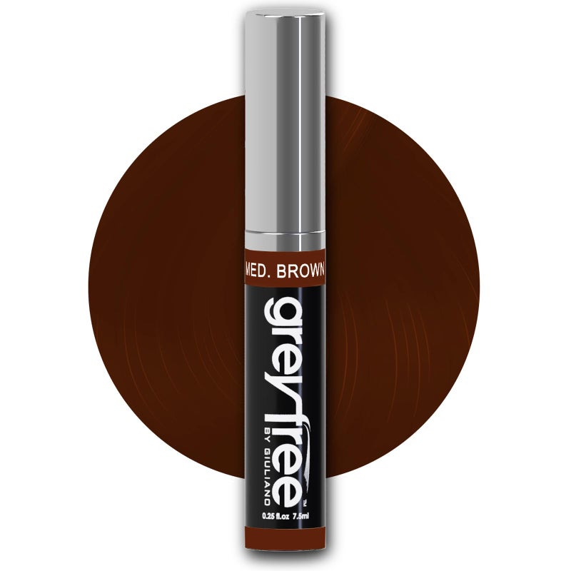 Greyfree Root touch up hair mascara temporary cover conceal gray roots hair lines eyebrows mens mustache and beards Medium-Brown - Image 1