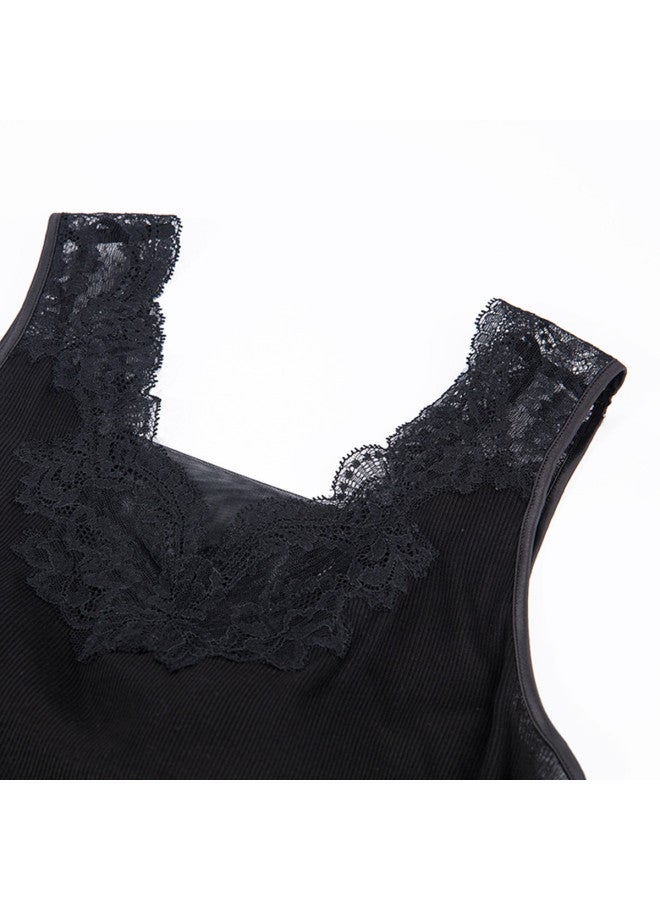 AIMER Lace Mesh V-Neck Concealed Cup Camisole With No Bra Needed - Image 5
