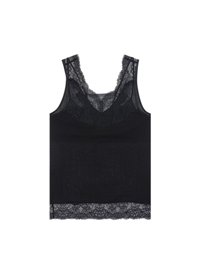 AIMER Lace Mesh V-Neck Concealed Cup Camisole With No Bra Needed - Image 4