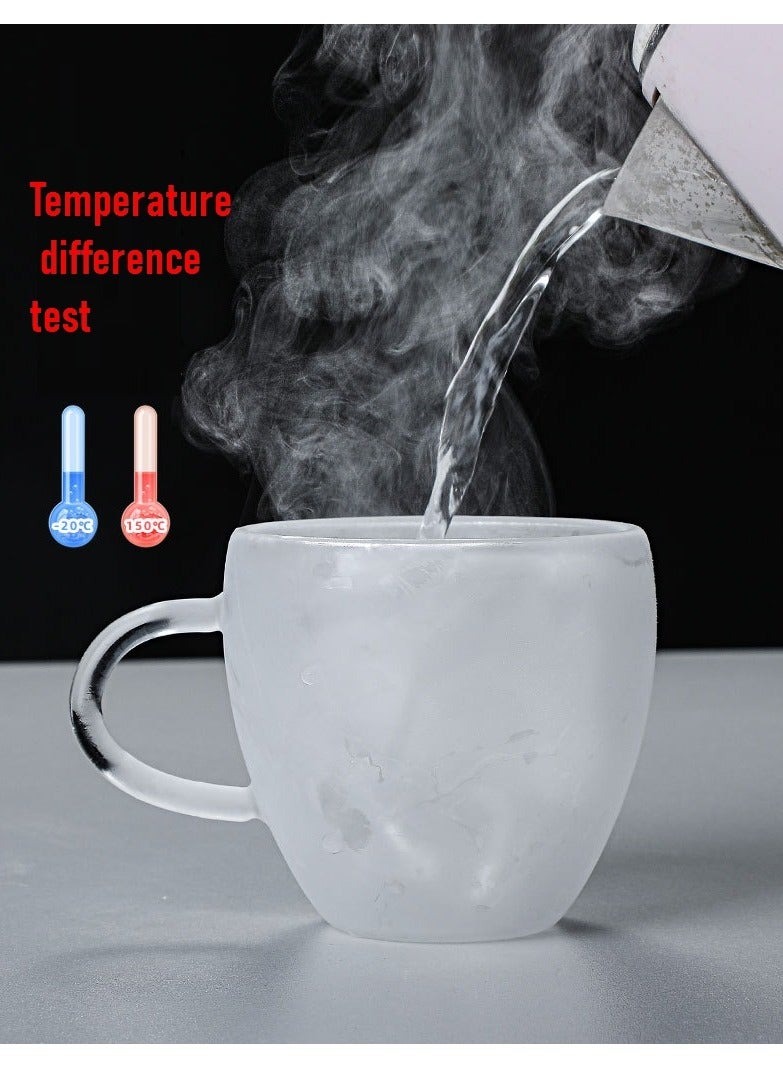 2 Pack Heart Shaped Double Walled Insulated Glass Coffee Mugs or Aesthetic Tea Cups, Double Wall Glass 250ml, Clear  - Image 4