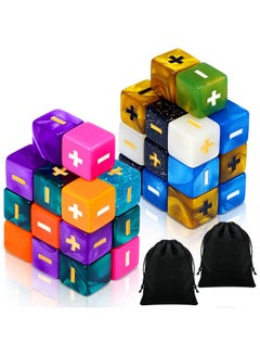 Sumind 40 Pcs Fudge Dice With 2 Black Velvet Bags Plus Minus Dice ...