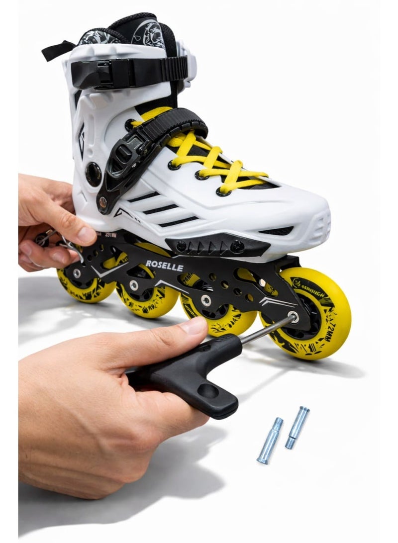 ROSELLE Professional Inline Skates with Aluminum Alloy Frame, ILQ-9 Bearings, 80mm 85A Wheels, Adjustable Buckle & Power Strap – Unisex Adult Fitness Roller Skates - Image 3