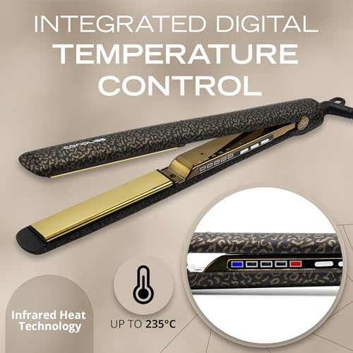 Corioliss C3 Hair Straightener Flat Iron Professional for Hair Titanium Plates Control Temperature Women (Leopard Gold Soft Touch) - Image 3