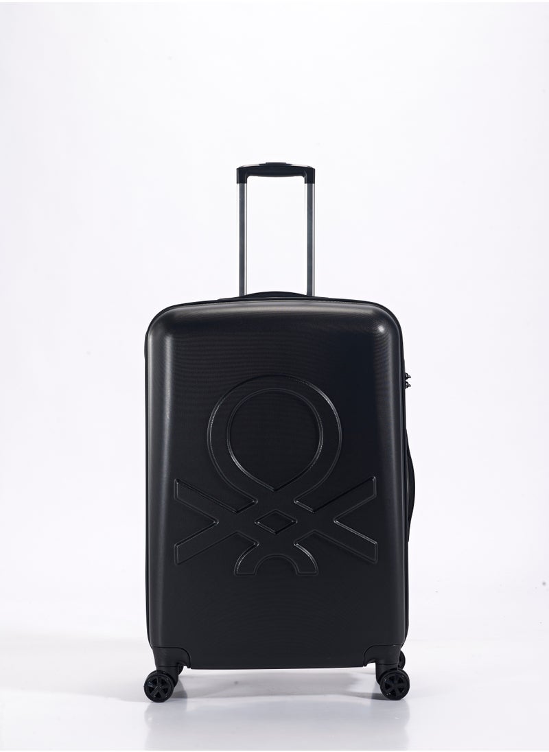 UNITED COLORS OF BENETTON - BNTA-202 Premium Quality Set of 3 Luggage with TSA Lock| Material- Acrylonitrile Butadiene Styrene| Adjustable Trolley Handle | Smooth Dual Wheels 360degree rotate| Cabin, Medium, Large| Black - Image 1