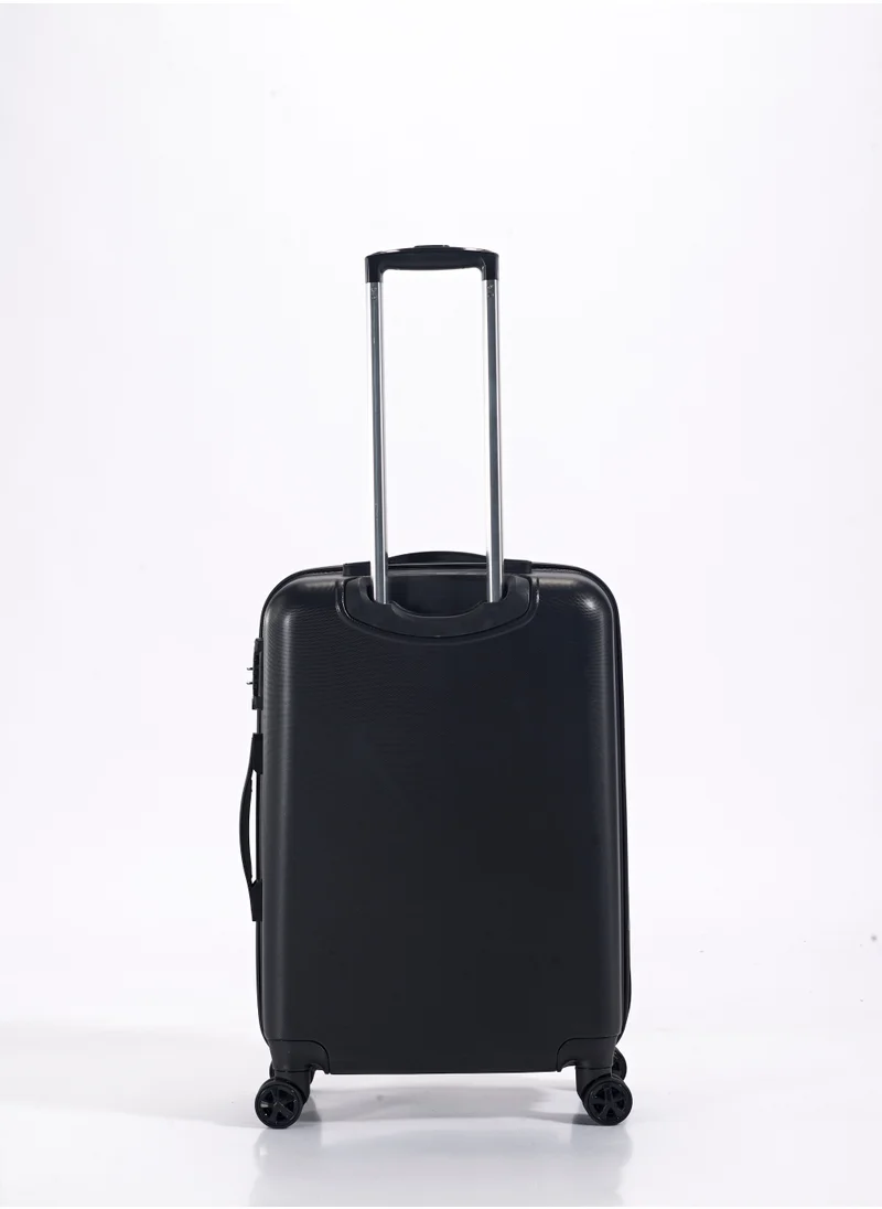 UNITED COLORS OF BENETTON BNTA-202 Premium Quality Set of 3 Luggage with TSA Lock| Material- Acrylonitrile Butadiene Styrene| Adjustable Trolley Handle | Smooth Dual Wheels 360degree rotate| Cabin, Medium, Large| Black