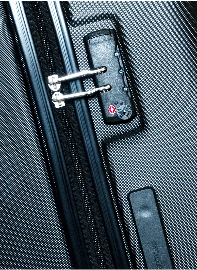UNITED COLORS OF BENETTON BNTA-202 Premium Quality Set of 3 Luggage with TSA Lock| Material- Acrylonitrile Butadiene Styrene| Adjustable Trolley Handle | Smooth Dual Wheels 360degree rotate| Cabin, Medium, Large| Black