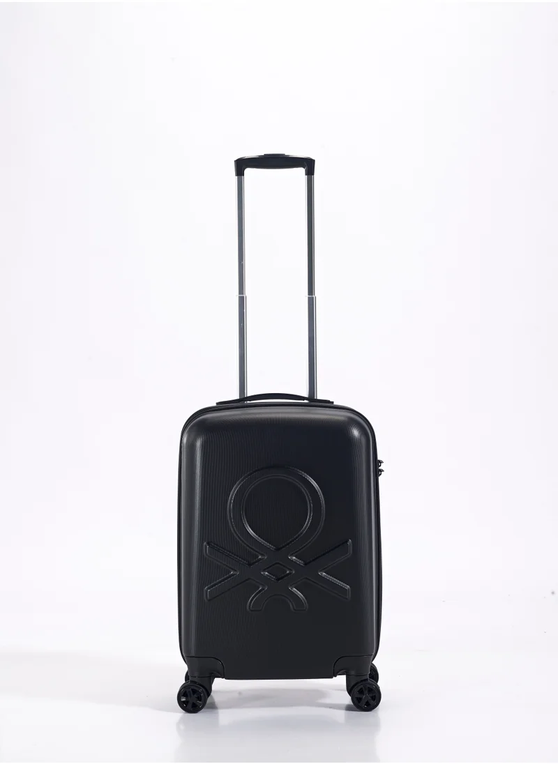 UNITED COLORS OF BENETTON BNTA-202 Premium Quality Set of 3 Luggage with TSA Lock| Material- Acrylonitrile Butadiene Styrene| Adjustable Trolley Handle | Smooth Dual Wheels 360degree rotate| Cabin, Medium, Large| Black