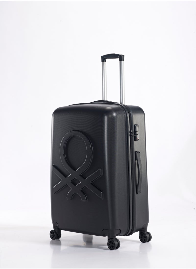UNITED COLORS OF BENETTON - BNTA-202 Premium Quality Set of 3 Luggage with TSA Lock| Material- Acrylonitrile Butadiene Styrene| Adjustable Trolley Handle | Smooth Dual Wheels 360degree rotate| Cabin, Medium, Large| Black - Image 1