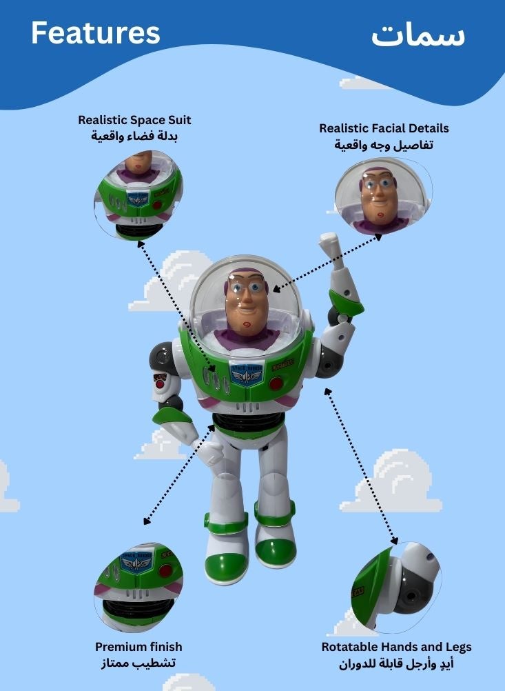 بريميم لعبة باز لايت يير من ديزني بيكسار، شخصية رائد الفضاء الأخضر والأبيض، لعبة كرتونية قابلة للتجميع، مناسبة للأطفال، تنمي الخيال. - Image 5