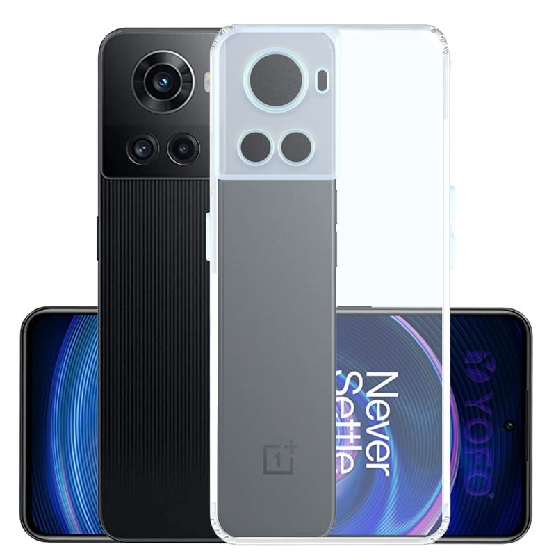 YOFO Back Cover for OnePlus 10R (5G) (Flexible|Silicone|Transparent|Dust Plug|Camera Protection|Professonal Cover) - Image 1