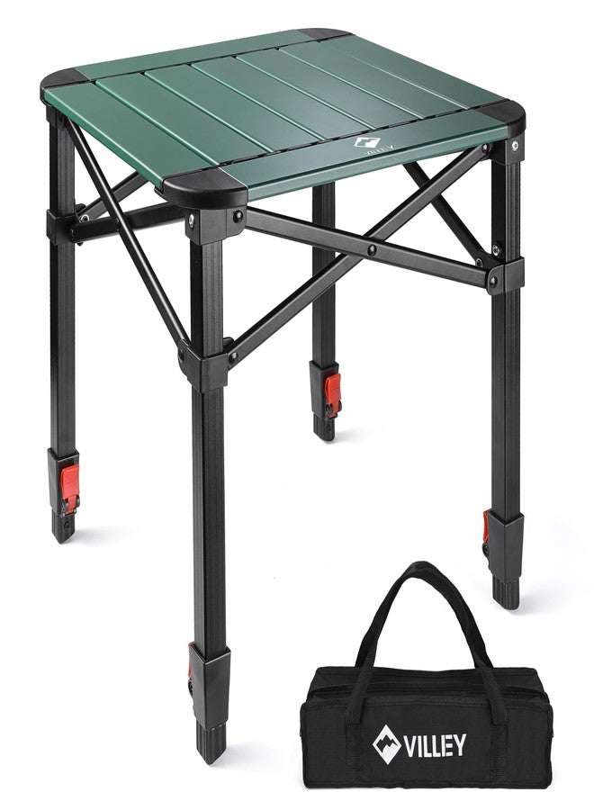 VILLEY Aluminum Folding Square Table with Carry Bag (Green,S) - Image 1