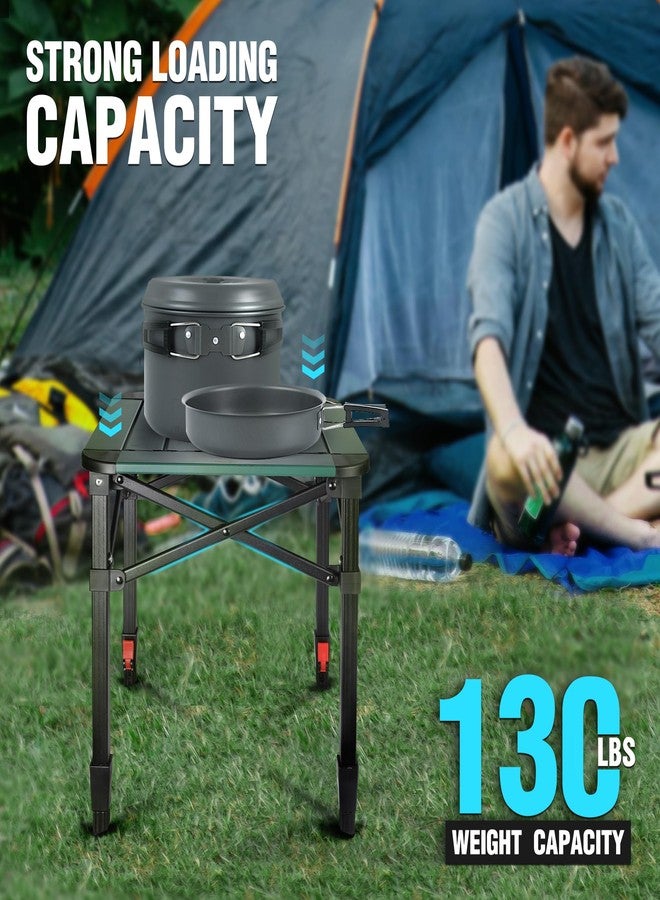 VILLEY Aluminum Folding Square Table with Carry Bag (Green,S) - Image 5