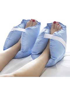 Generic Heel Cushion Protector Pillow to Relieve Pressure from Sores and Ulcers, Foot Pillow, FSA HSA Eligible, Adjustable in Size, Blue, White, Sold as a Set of 2  - Image 4