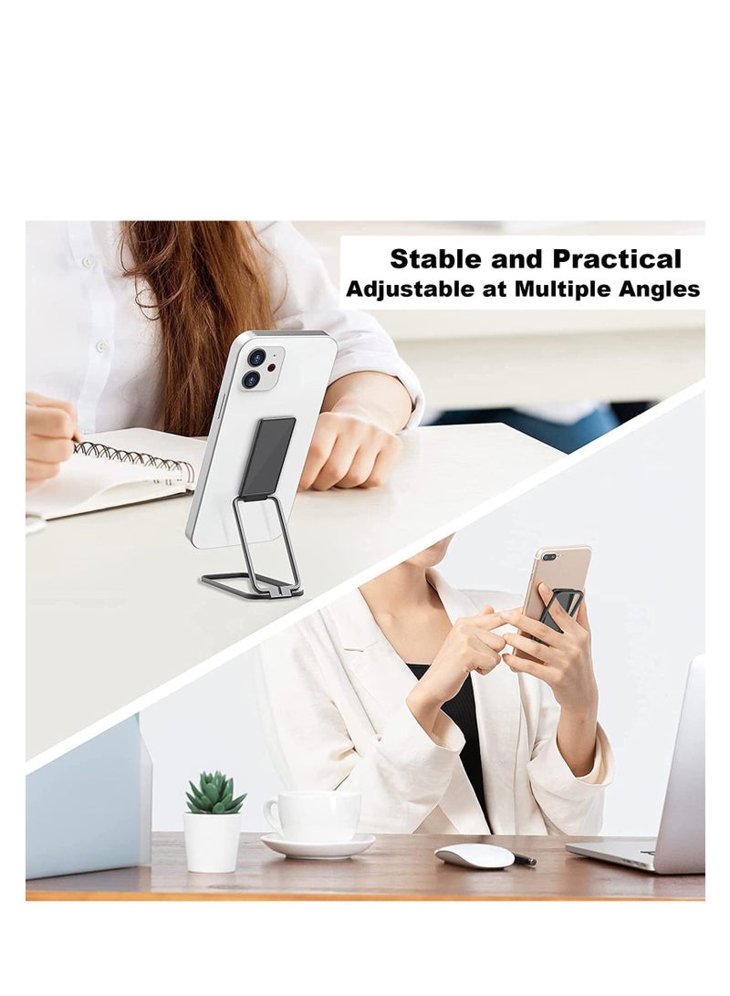 SYOSI Finger Grip Phone Holder Magnetic Phone Grip Holder Stand Finger Kickstand, Tablet Stands, Ultra-Thin 360° Rotation Phones Back Grip Foldable for Hand Bed Universal Magnetic Car Mount  Metal Black - Image 5