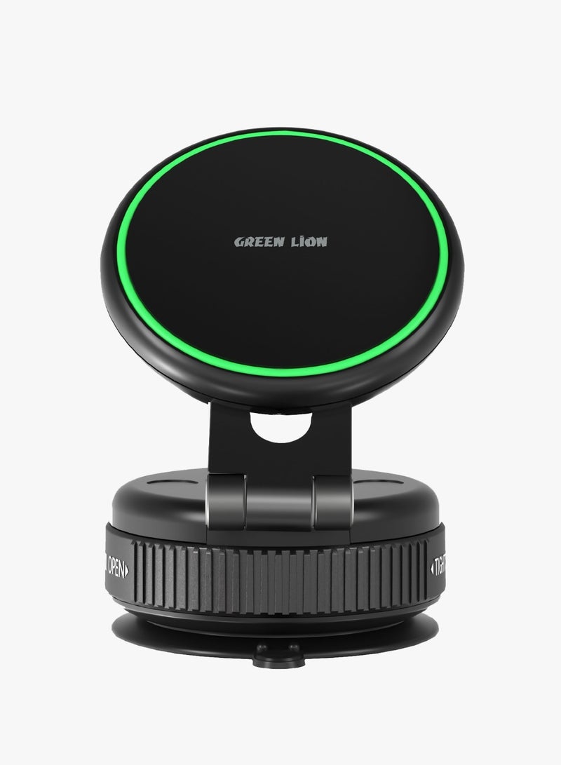 GREEN LION GX-41 MagSafe Suction Phone Holder with 360 ° Rotation / Phone Mount / Mobile Phone Holder / Car Phone Holder / Swivel Lock Base - Black - Image 1