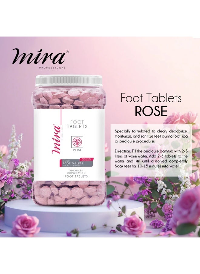 Mira Professional Rose 420pcs Tablets Foot Soak Tablets Jar for Pedicure - Image 2
