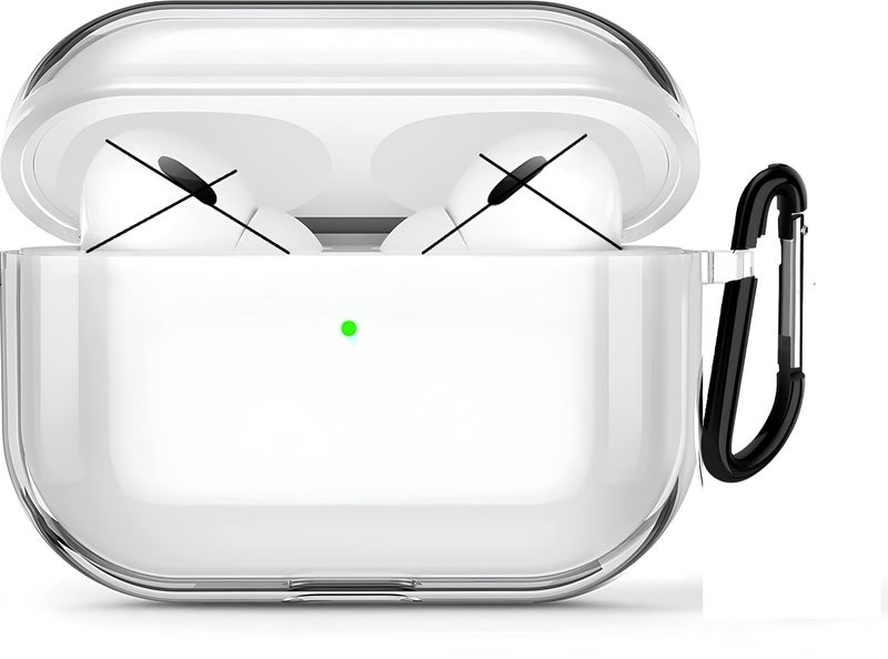 skysia Transparent Case for Airpods 4 – Clear Soft Silicone Protective Cover with Keychain, Shockproof, Anti-Yellowing, LED Visible, Wireless Charging Support (Pack of 1) - Image 1